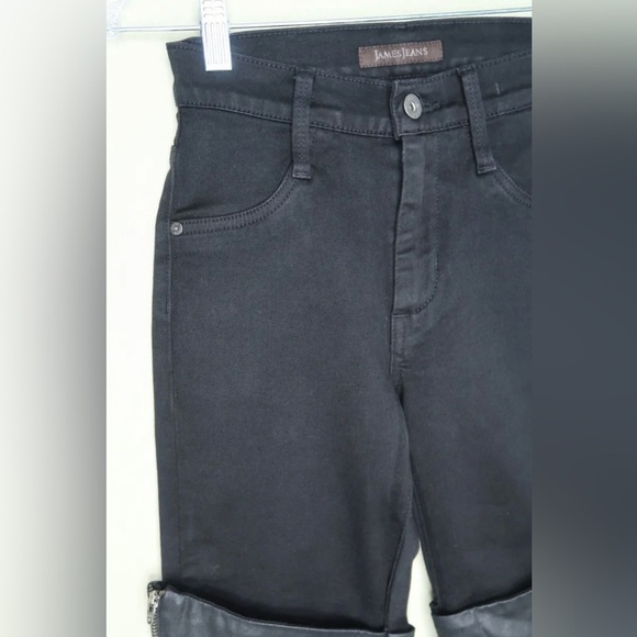 James Jeans Dietrich Jeather Thigh High Skinny Jeans Black Twiggy Women’s Size 4 - Picture 4 of 15